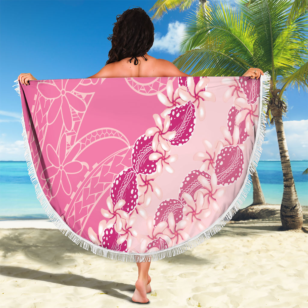 Heiva i Tahiti Beach Blanket Tahitian Tiare Maori Cowrie Lei Pink