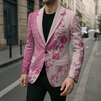 Heiva i Tahiti Blazer Tahitian Tiare Maori Cowrie Lei Pink