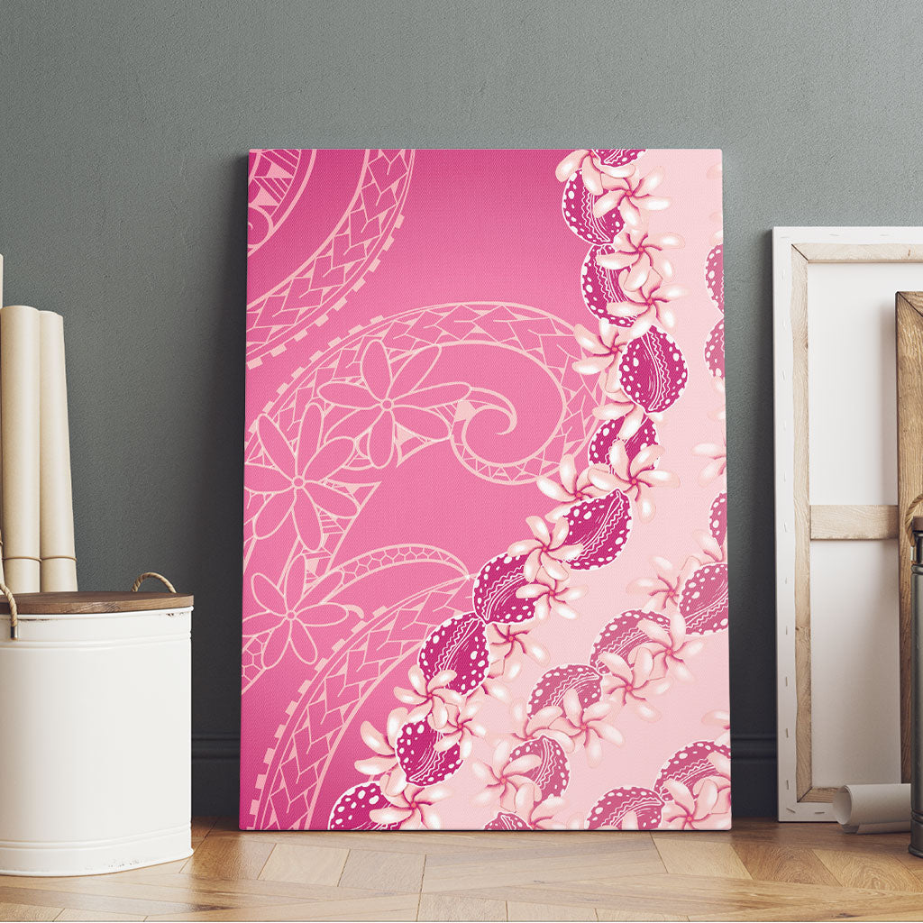Heiva i Tahiti Canvas Wall Art Tahitian Tiare Maori Cowrie Lei Pink