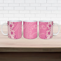 Heiva i Tahiti Ceramic Mug Tahitian Tiare Maori Cowrie Lei Pink