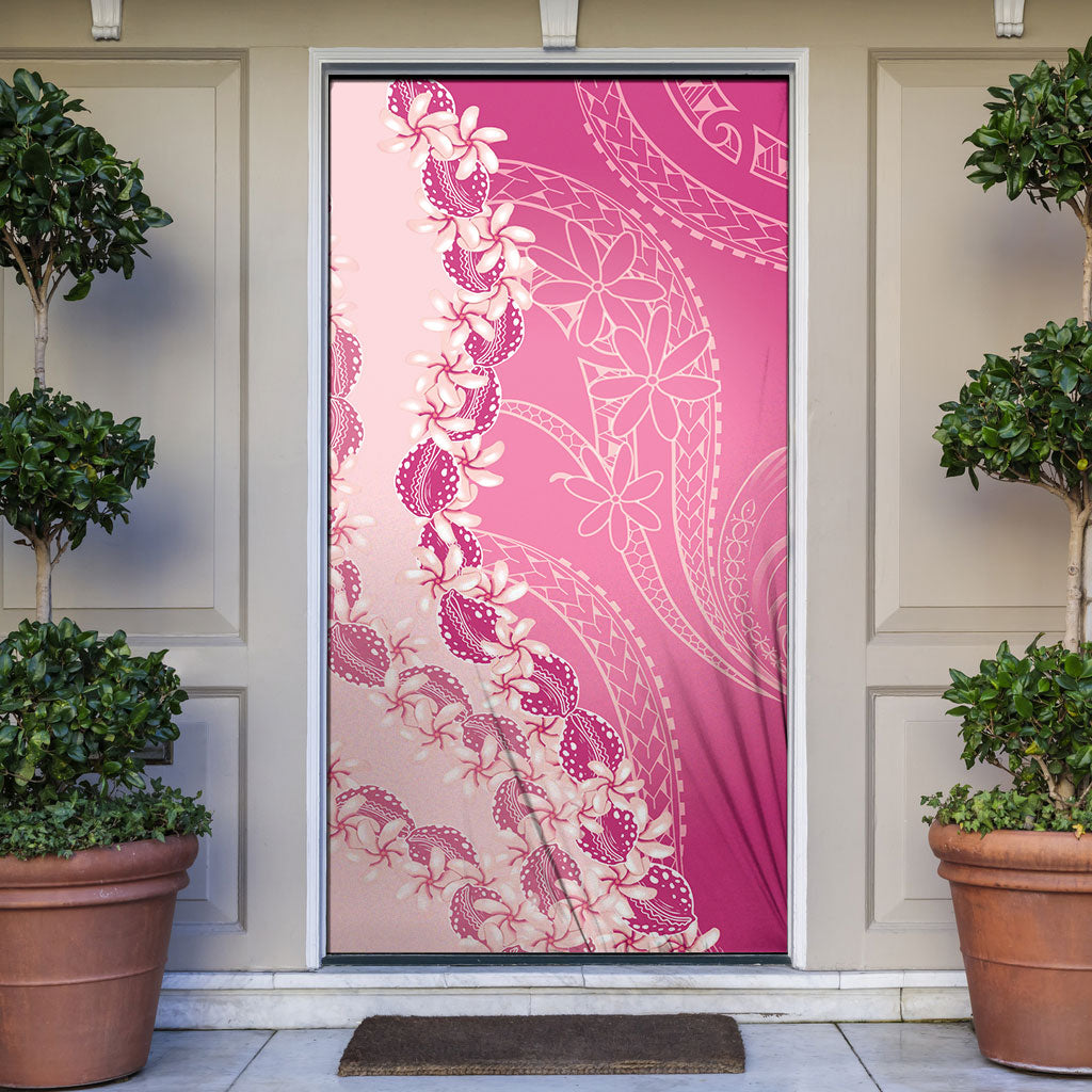 Heiva i Tahiti Door Cover Tahitian Tiare Maori Cowrie Lei Pink
