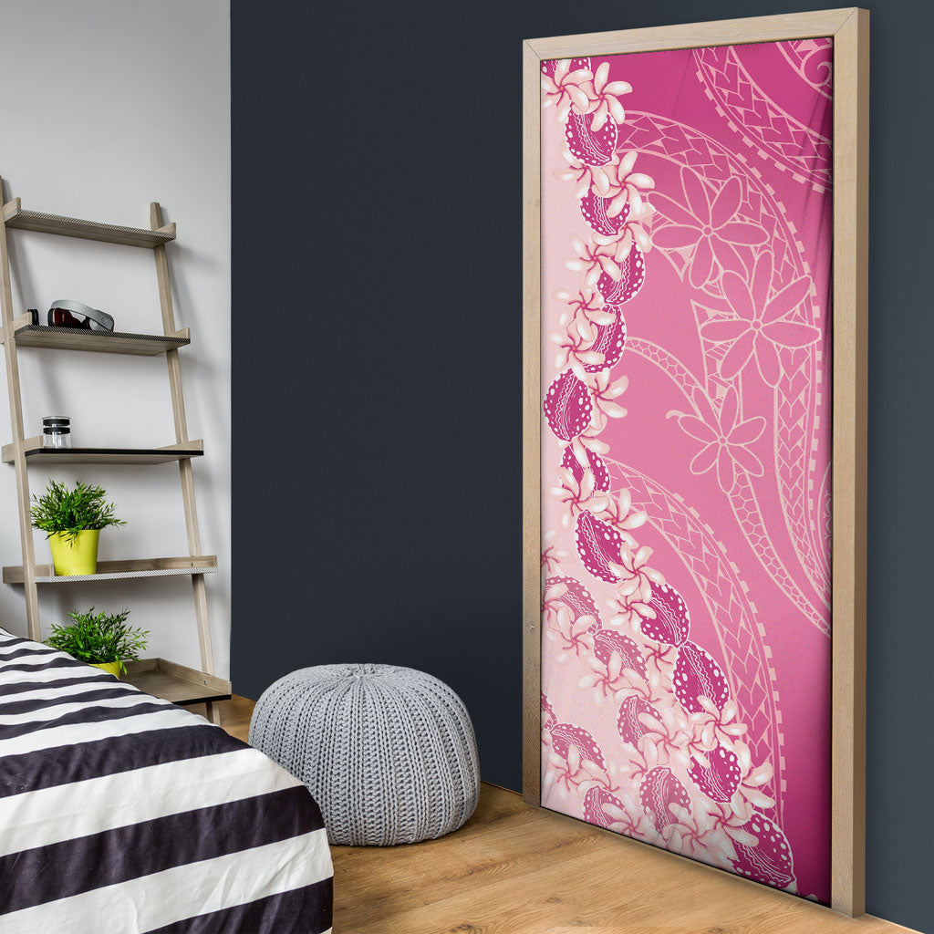 Heiva i Tahiti Door Cover Tahitian Tiare Maori Cowrie Lei Pink