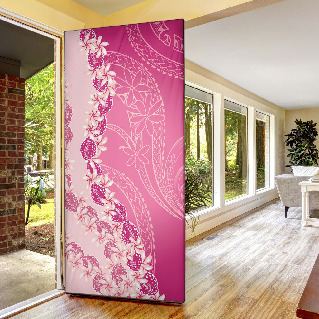 Heiva i Tahiti Door Cover Tahitian Tiare Maori Cowrie Lei Pink