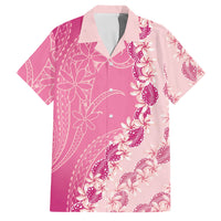 Heiva i Tahiti Family Matching Long Sleeve Bodycon Dress and Hawaiian Shirt Tahitian Tiare Maori Cowrie Lei Pink LT14 Dad's Shirt - Short Sleeve Pink - Polynesian Pride