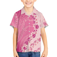 Heiva i Tahiti Family Matching Tank Maxi Dress and Hawaiian Shirt Tahitian Tiare Maori Cowrie Lei Pink