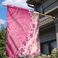 Heiva i Tahiti Garden Flag Tahitian Tiare Maori Cowrie Lei Pink