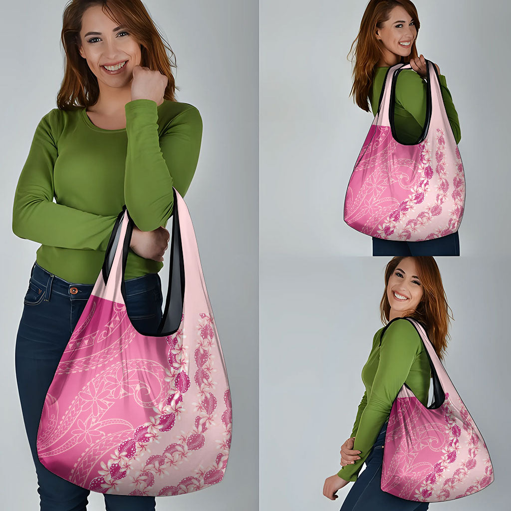 Heiva i Tahiti Grocery Bag Tahitian Tiare Maori Cowrie Lei Pink