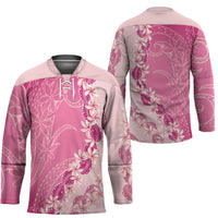 Heiva i Tahiti Hockey Jersey Tahitian Tiare Maori Cowrie Lei Pink