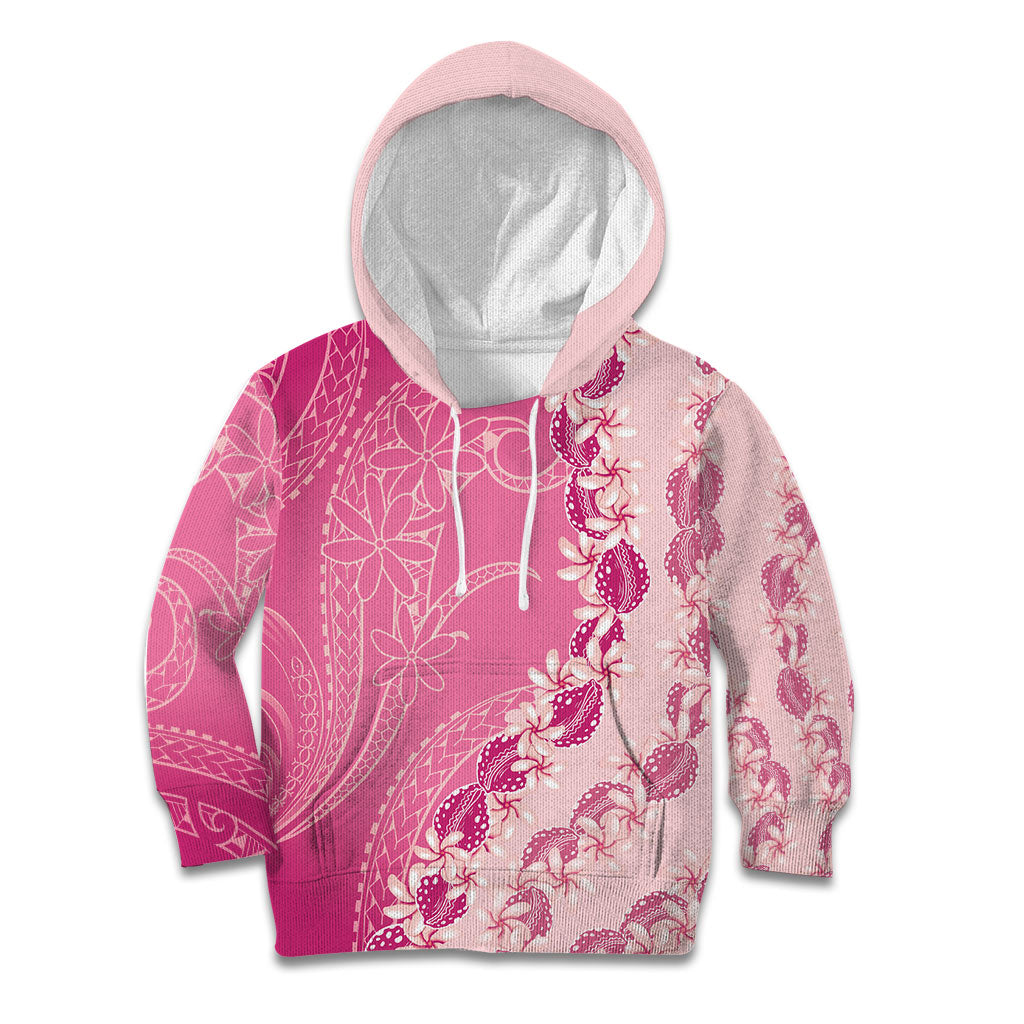 Heiva i Tahiti Kid Hoodie Tahitian Tiare Maori Cowrie Lei Pink