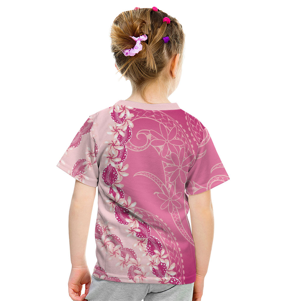 Heiva i Tahiti Kid T Shirt Tahitian Tiare Maori Cowrie Lei Pink