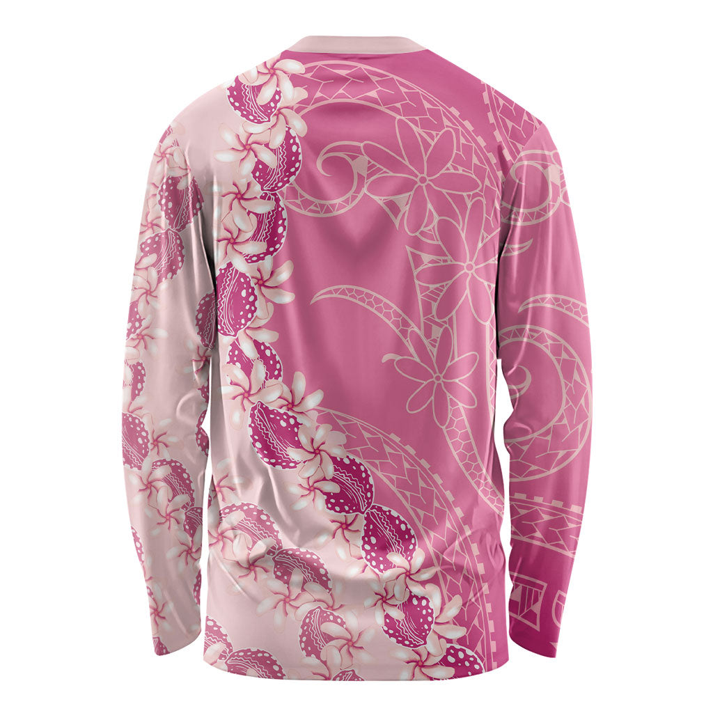 Heiva i Tahiti Long Sleeve Shirt Tahitian Tiare Maori Cowrie Lei Pink