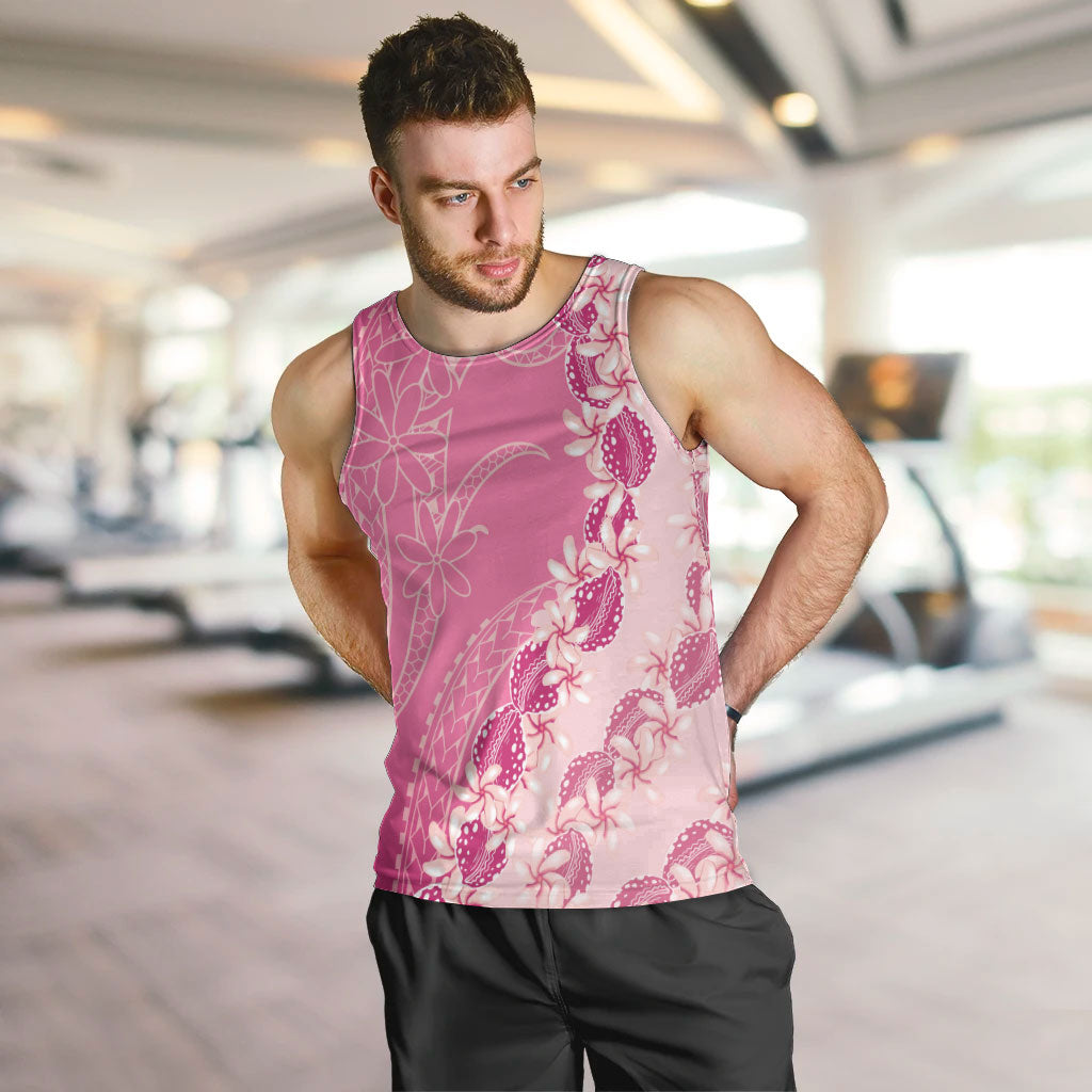 Heiva i Tahiti Men Tank Top Tahitian Tiare Maori Cowrie Lei Pink