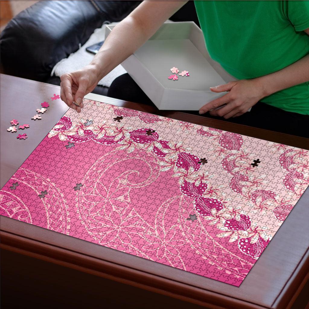 Heiva i Tahiti Puzzle Tahitian Tiare Maori Cowrie Lei Pink