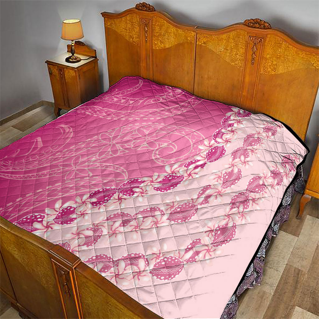 Heiva i Tahiti Quilt Tahitian Tiare Maori Cowrie Lei Pink