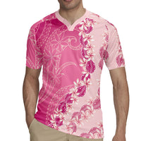 Heiva i Tahiti Rugby Jersey Tahitian Tiare Maori Cowrie Lei Pink