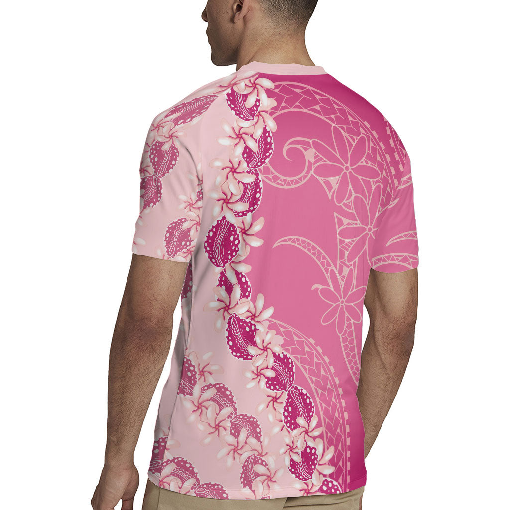 Heiva i Tahiti Rugby Jersey Tahitian Tiare Maori Cowrie Lei Pink