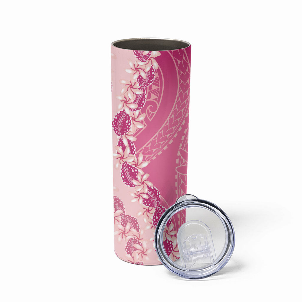 Heiva i Tahiti Skinny Tumbler Tahitian Tiare Maori Cowrie Lei Pink LT14 - Polynesian Pride