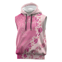 Heiva i Tahiti Sleeveless Hoodie Tahitian Tiare Maori Cowrie Lei Pink LT14 Pink - Polynesian Pride
