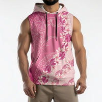 Heiva i Tahiti Sleeveless Hoodie Tahitian Tiare Maori Cowrie Lei Pink LT14 - Polynesian Pride