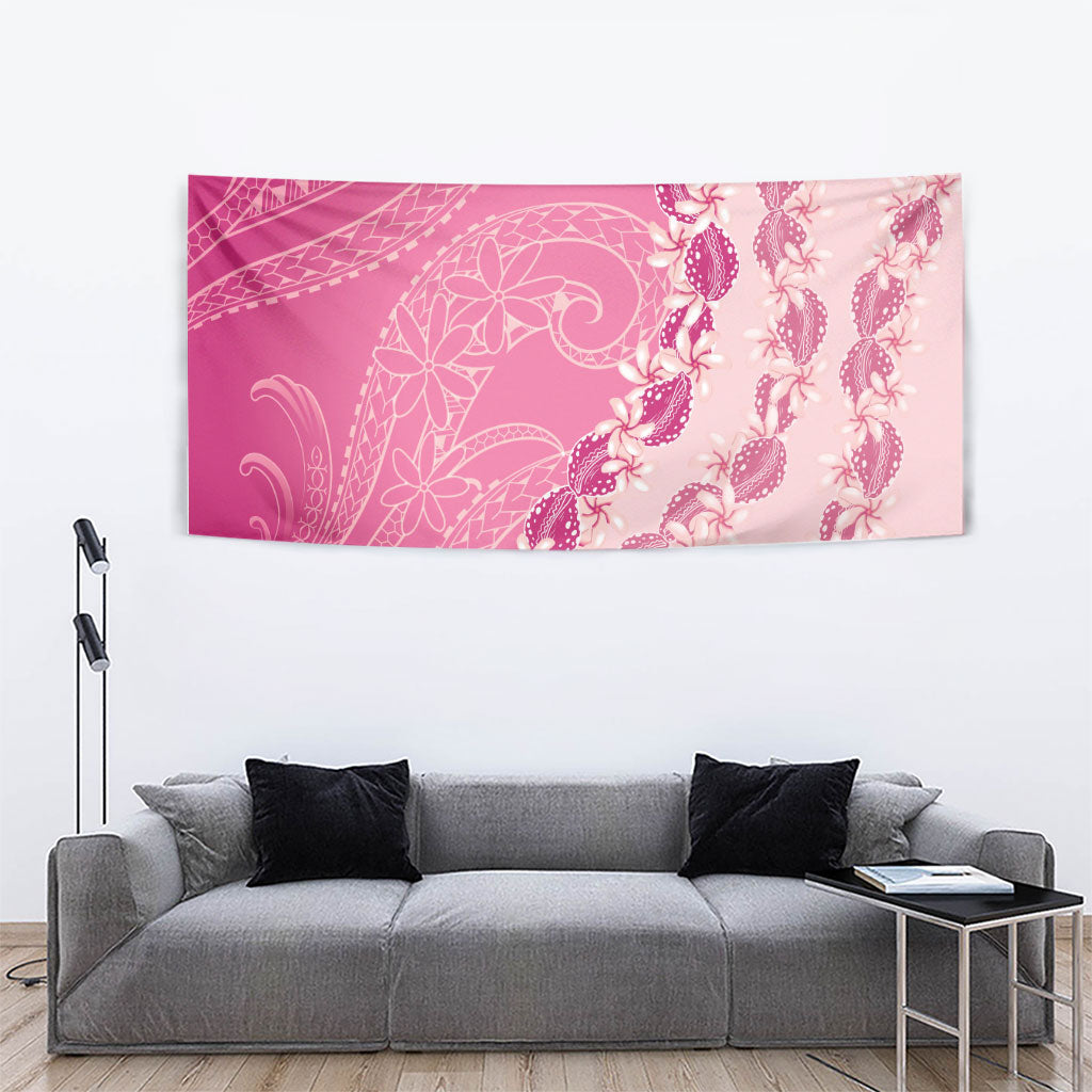 Heiva i Tahiti Tapestry Tahitian Tiare Maori Cowrie Lei Pink