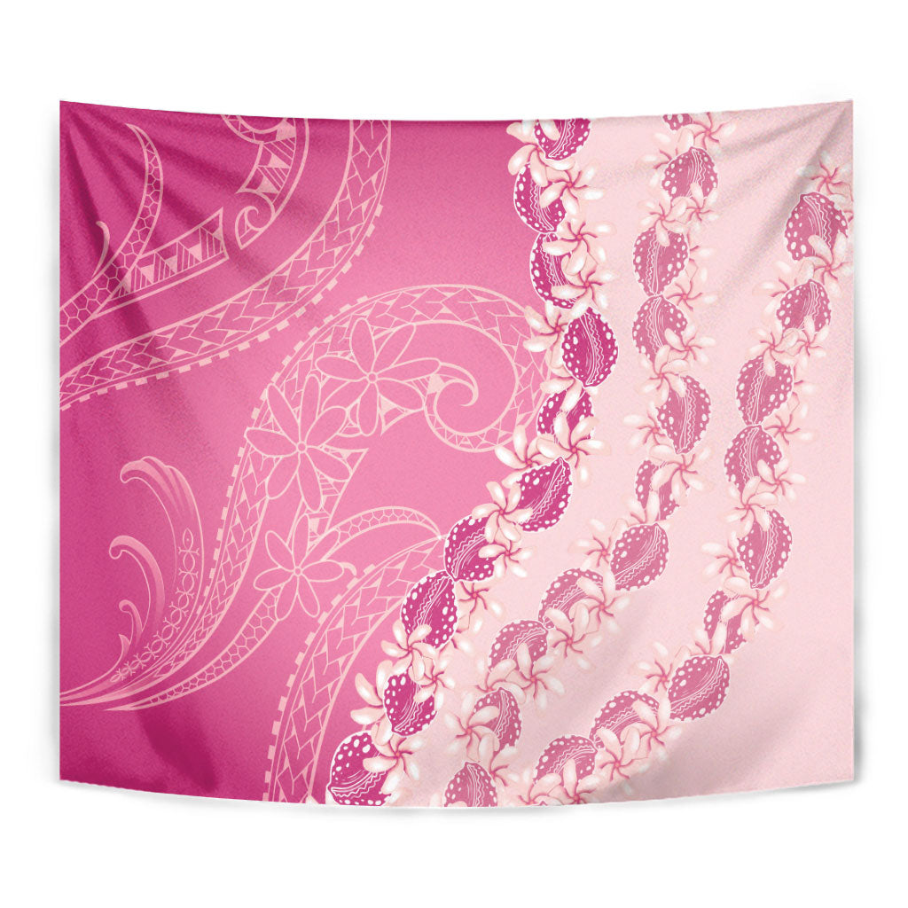 Heiva i Tahiti Tapestry Tahitian Tiare Maori Cowrie Lei Pink