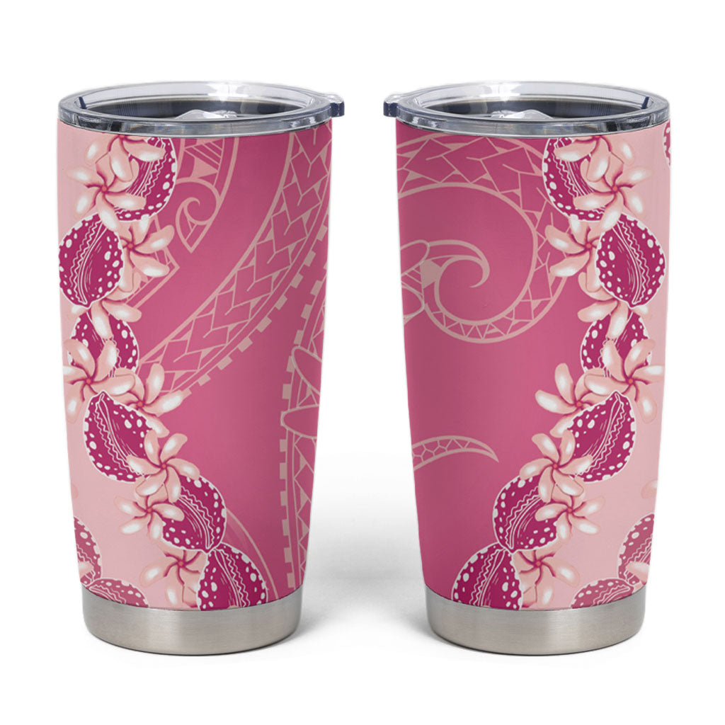 Heiva i Tahiti Tumbler Cup Tahitian Tiare Maori Cowrie Lei Pink