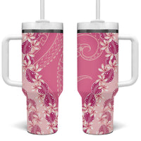 Heiva i Tahiti Tumbler With Handle Tahitian Tiare Maori Cowrie Lei Pink