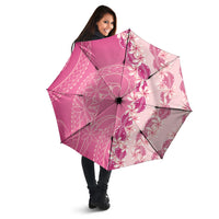 Heiva i Tahiti Umbrella Tahitian Tiare Maori Cowrie Lei Pink