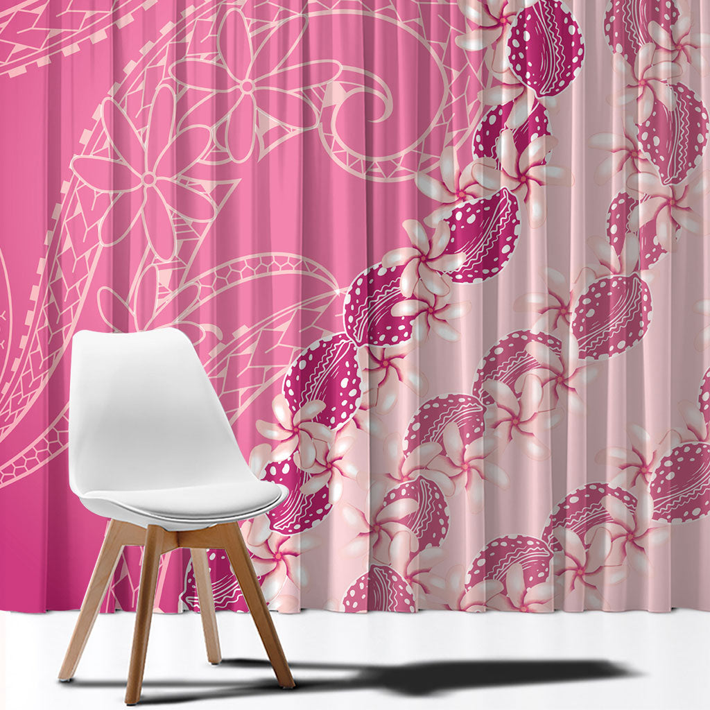 Heiva i Tahiti Window Curtain Tahitian Tiare Maori Cowrie Lei Pink