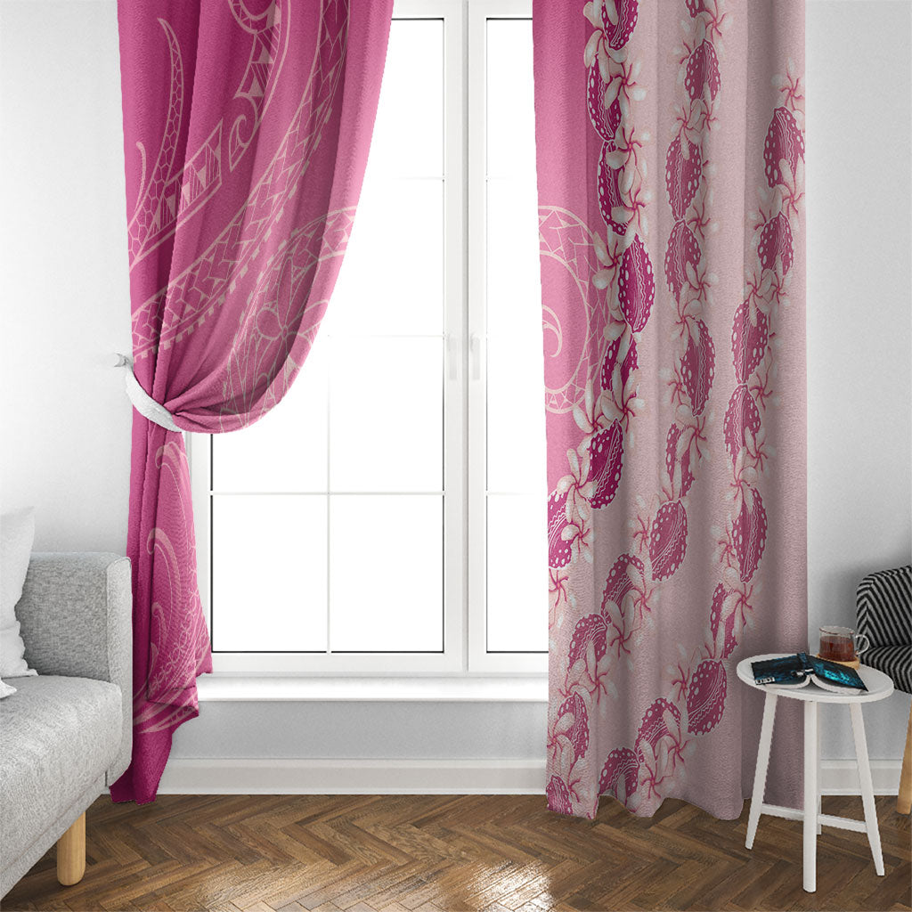 Heiva i Tahiti Window Curtain Tahitian Tiare Maori Cowrie Lei Pink