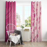 Heiva i Tahiti Window Curtain Tahitian Tiare Maori Cowrie Lei Pink