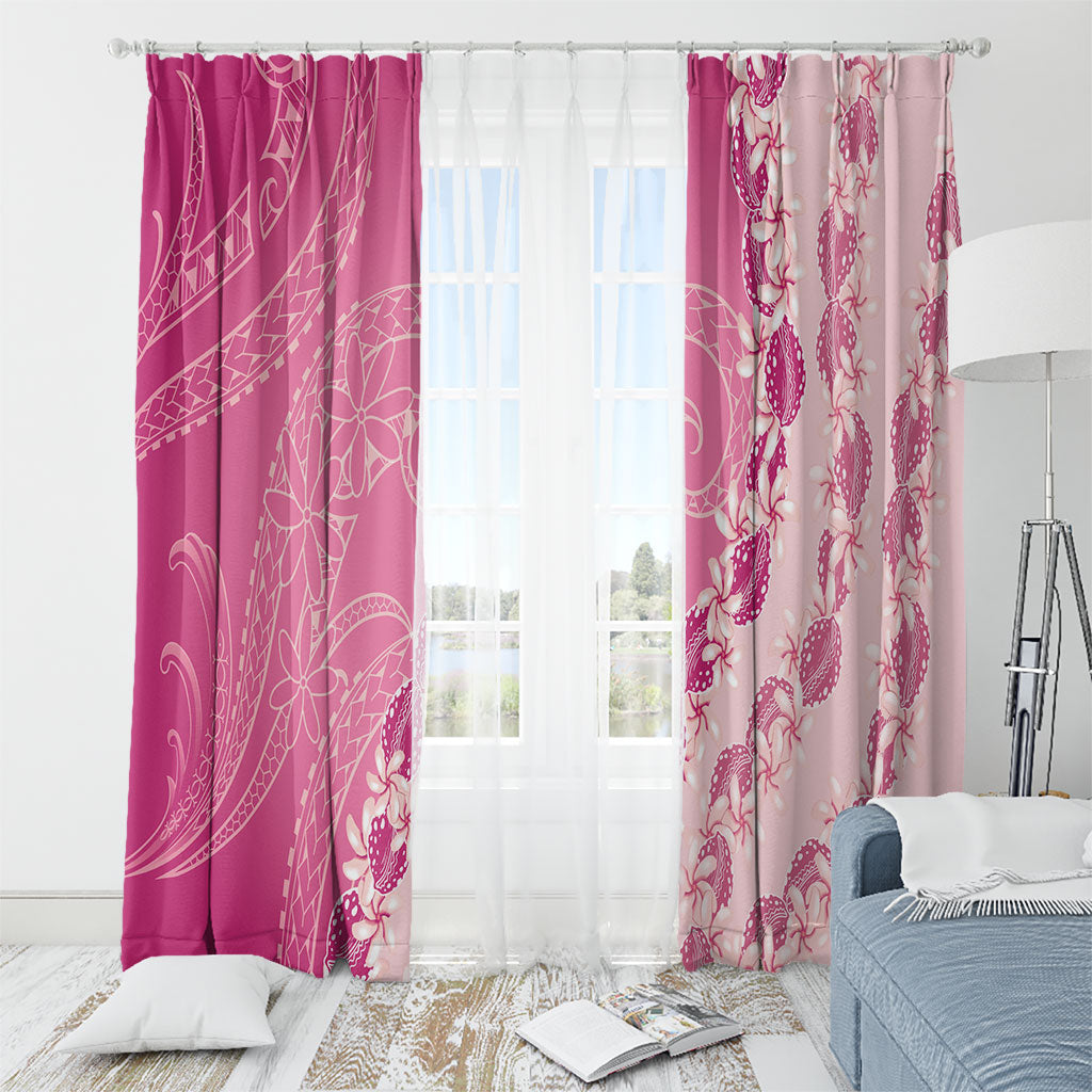 Heiva i Tahiti Window Curtain Tahitian Tiare Maori Cowrie Lei Pink