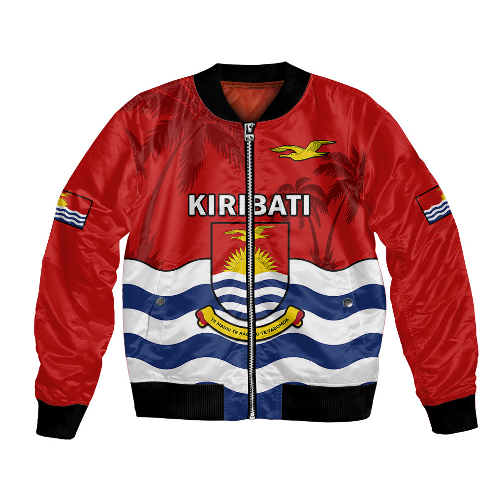 Polynesian Pride Kiribati Independence Day Bomber Jacket Happy 44th Anniversary Flag Style LT14 Unisex Red - Polynesian Pride