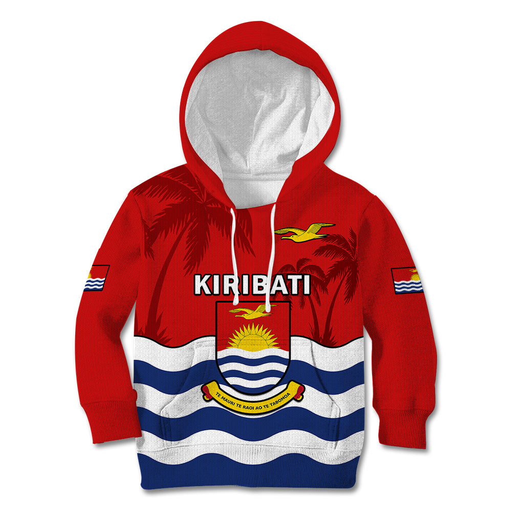 Polynesian Pride Kiribati Independence Day Kid Hoodie Happy 44th Anniversary Flag Style LT14 Hoodie Red - Polynesian Pride