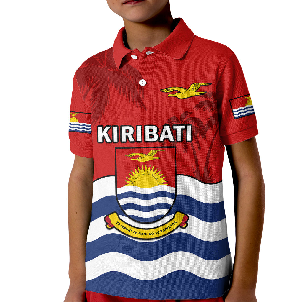 Polynesian Pride Kiribati Independence Day Kid Polo Shirt Happy 44th Anniversary Flag Style LT14 Kid Red - Polynesian Pride