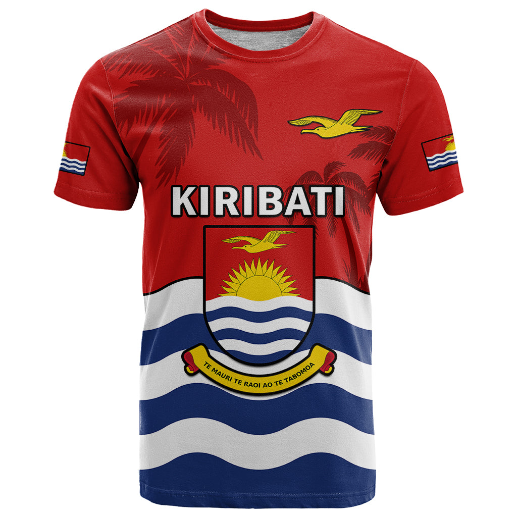 Custom Kiribati Independence Day T Shirt Happy 44th Anniversary Flag Style LT14 Red - Polynesian Pride