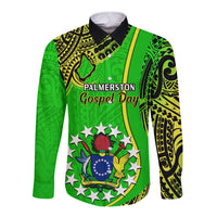 25 May Palmerston Island Gospel Day Long Sleeve Button Shirt Cook Islands Tribal Pattern LT14 Unisex Green - Polynesian Pride