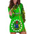 Personalised 25 May Palmerston Island Gospel Day Hoodie Dress Cook Islands Tribal Pattern LT14 Green - Polynesian Pride