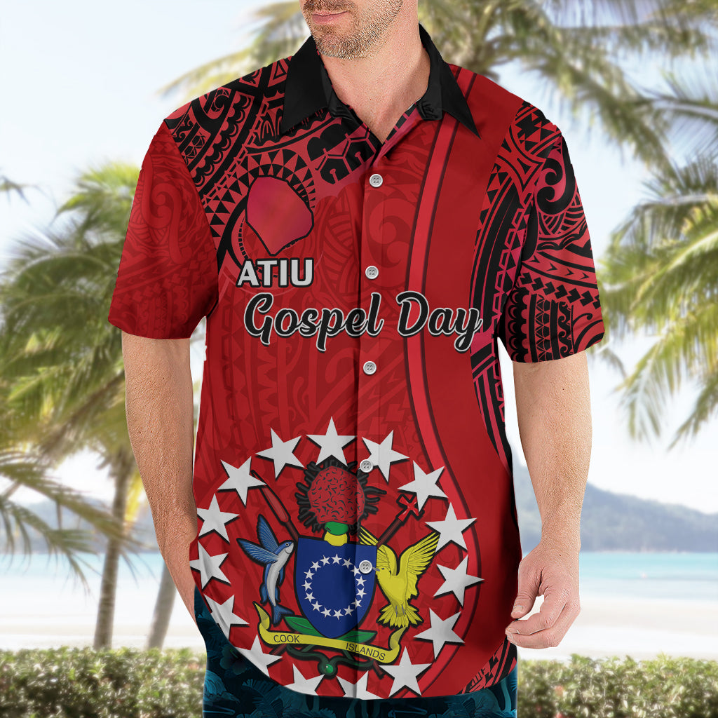 Personalised 20 July Atiu Island Gospel Day Hawaiian Shirt Cook Islands Tribal Pattern LT14 - Polynesian Pride