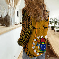 Personalised 15 August Rakahanga Island Gospel Day Women Casual Shirt Cook Islands Tribal Pattern LT14 - Polynesian Pride
