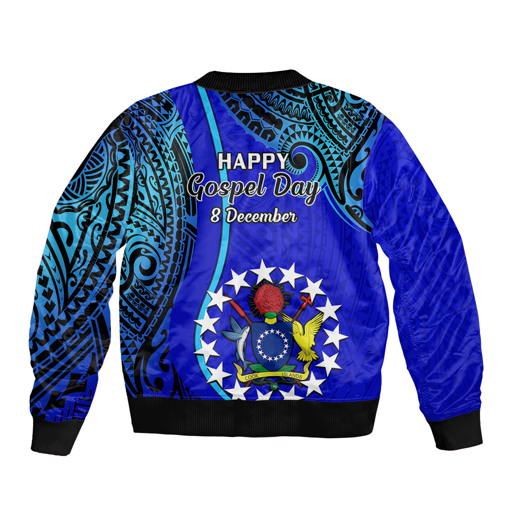 8 December Pukapuka Island Gospel Day Bomber Jacket Cook Islands Tribal Pattern LT14 - Polynesian Pride