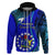 8 December Pukapuka Island Gospel Day Hoodie Cook Islands Tribal Pattern LT14 Zip Hoodie Blue - Polynesian Pride