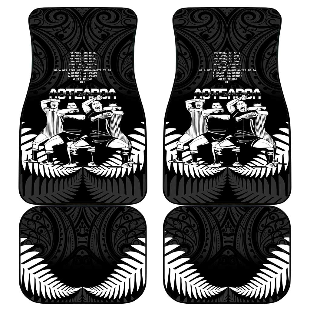 New Zealand Silver Fern Rugby Car Mats Haka Dance With Aotearoa Maori Pattern