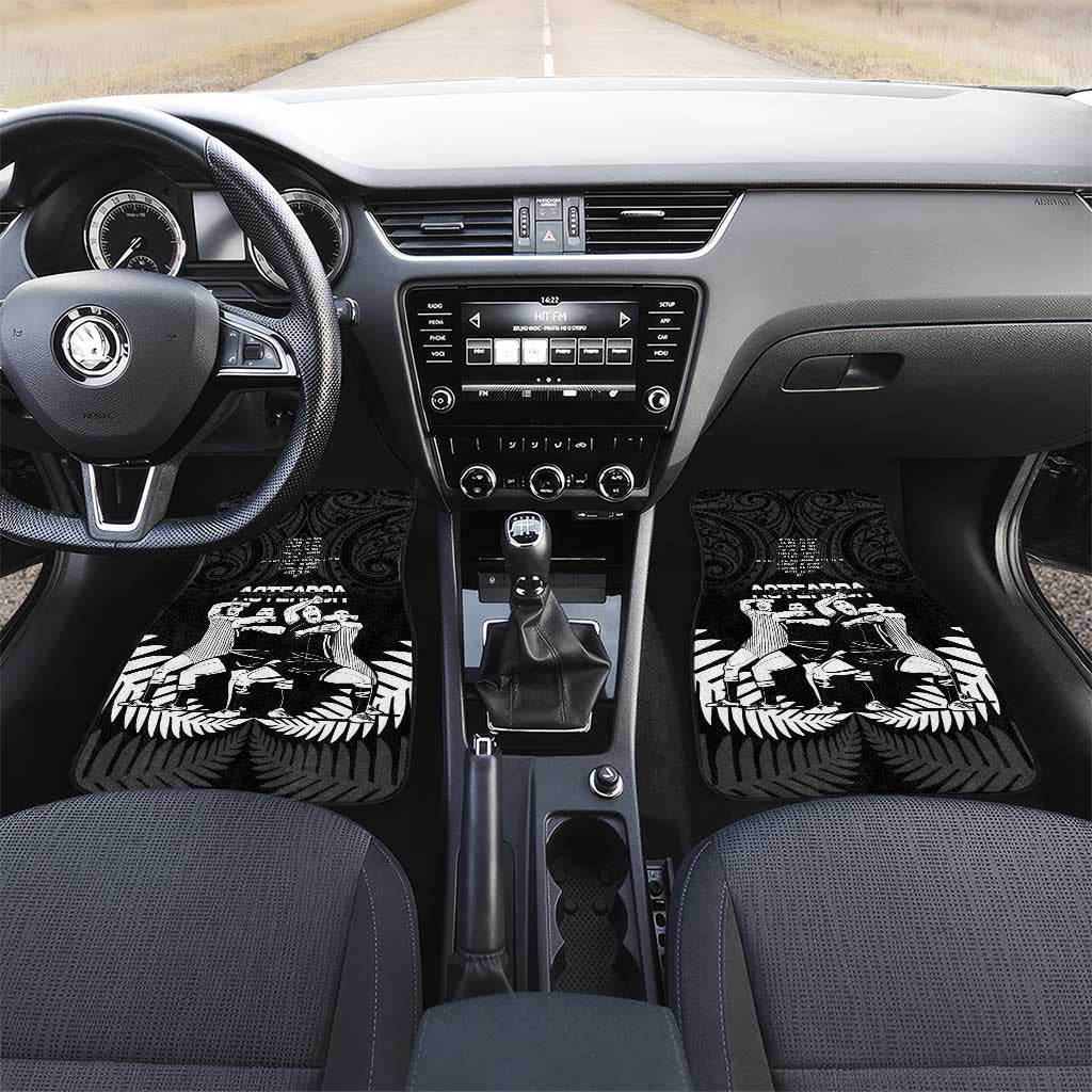 New Zealand Silver Fern Rugby Car Mats Haka Dance With Aotearoa Maori Pattern