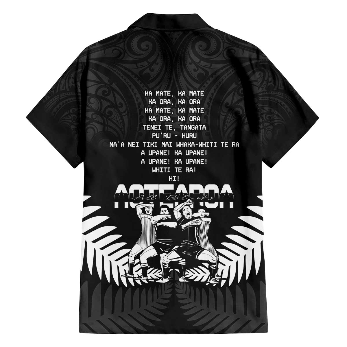 New Zealand Silver Fern Rugby Family Matching Off The Shoulder Long Sleeve Dress and Hawaiian Shirt Haka Dance With Aotearoa Maori Pattern