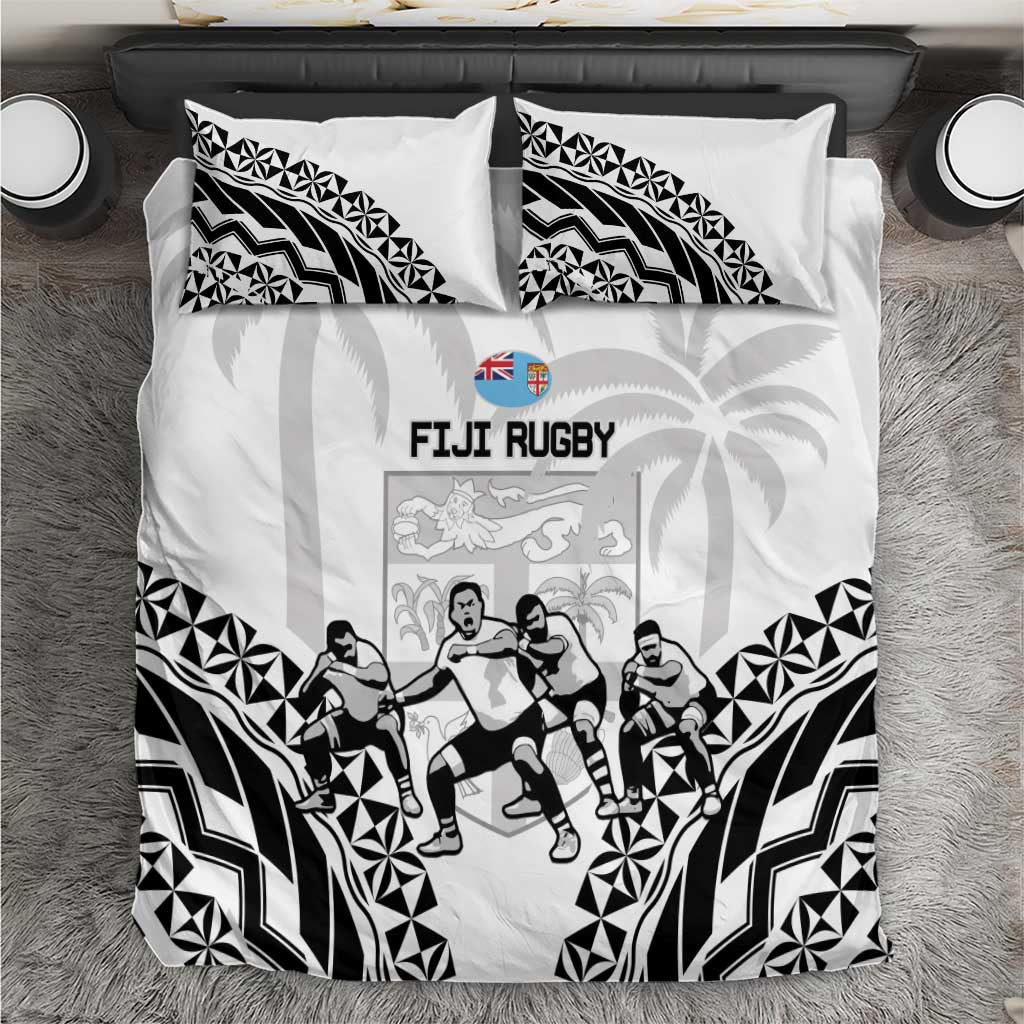 Fiji Tapa Rugby Bedding Set Cibi Dance With Fijian Pattern