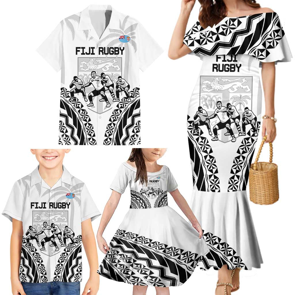 Fiji Tapa Rugby Family Matching Mermaid Dress and Hawaiian Shirt Cibi Dance With Fijian Pattern LT14 - Polynesian Pride
