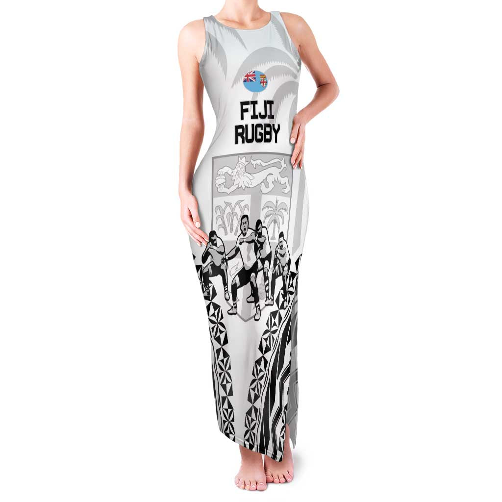 Fiji Tapa Rugby Family Matching Tank Maxi Dress and Hawaiian Shirt Cibi Dance With Fijian Pattern