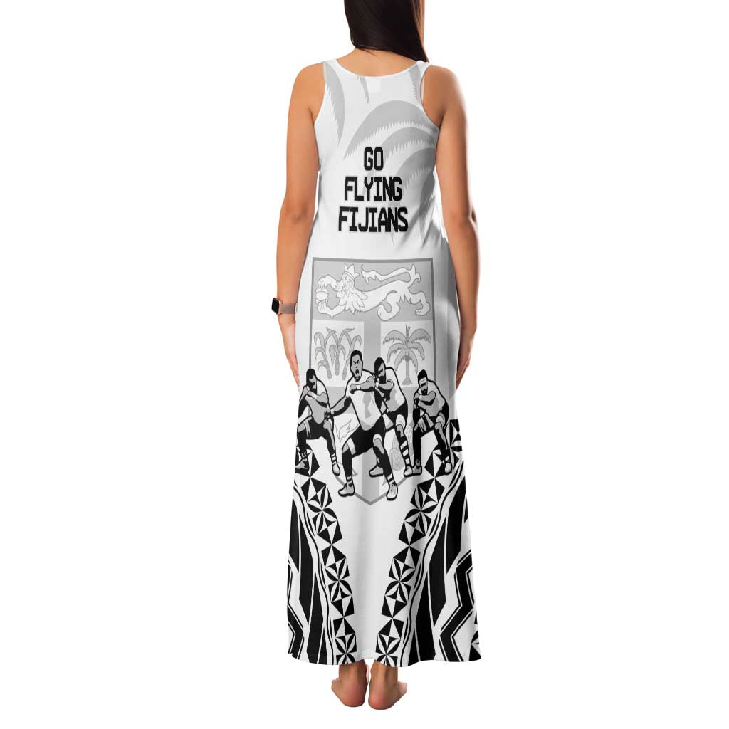 Fiji Tapa Rugby Family Matching Tank Maxi Dress and Hawaiian Shirt Cibi Dance With Fijian Pattern