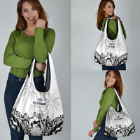 Fiji Tapa Rugby Grocery Bag Cibi Dance With Fijian Pattern